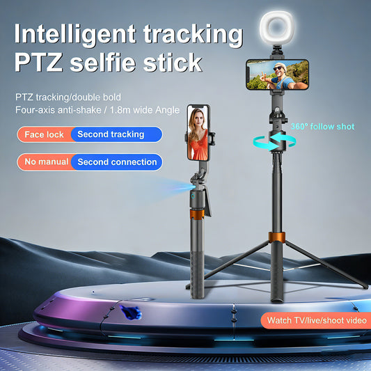 AI Auto-Tracking Selfie Stick Tripod | 360° Face Tracking Phone Stand for Vlogging, Live Streaming & Content Creation