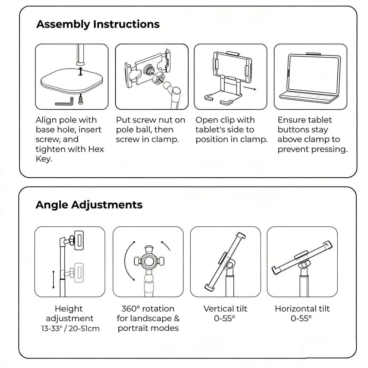 Adjustable Tablet Desk Stand