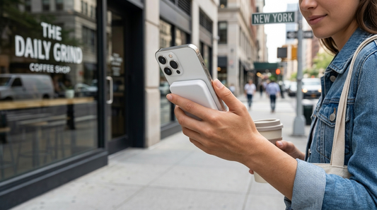 XMWUS Ultra-Slim MagSafe Power Bank on iPhone 16 Pro