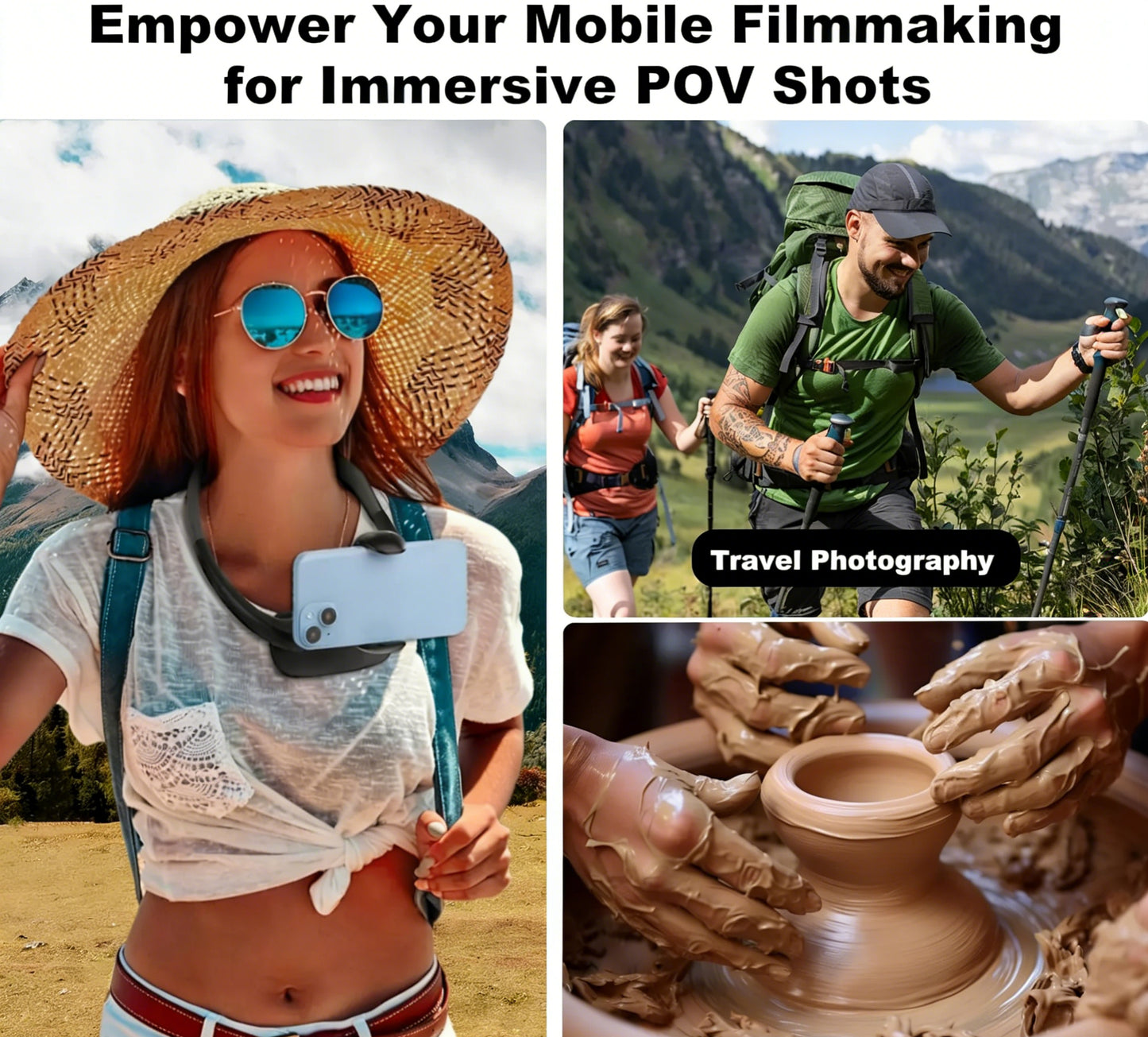 Universal Flexible Neck Phone Holder | Lazy Gooseneck Mount for Bed, Desk & Travel | Hands-Free Wearable Stand for iPhone 16/15 & Android