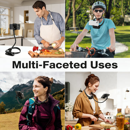 Universal Flexible Neck Phone Holder | Lazy Gooseneck Mount for Bed, Desk & Travel | Hands-Free Wearable Stand for iPhone 16/15 & Android