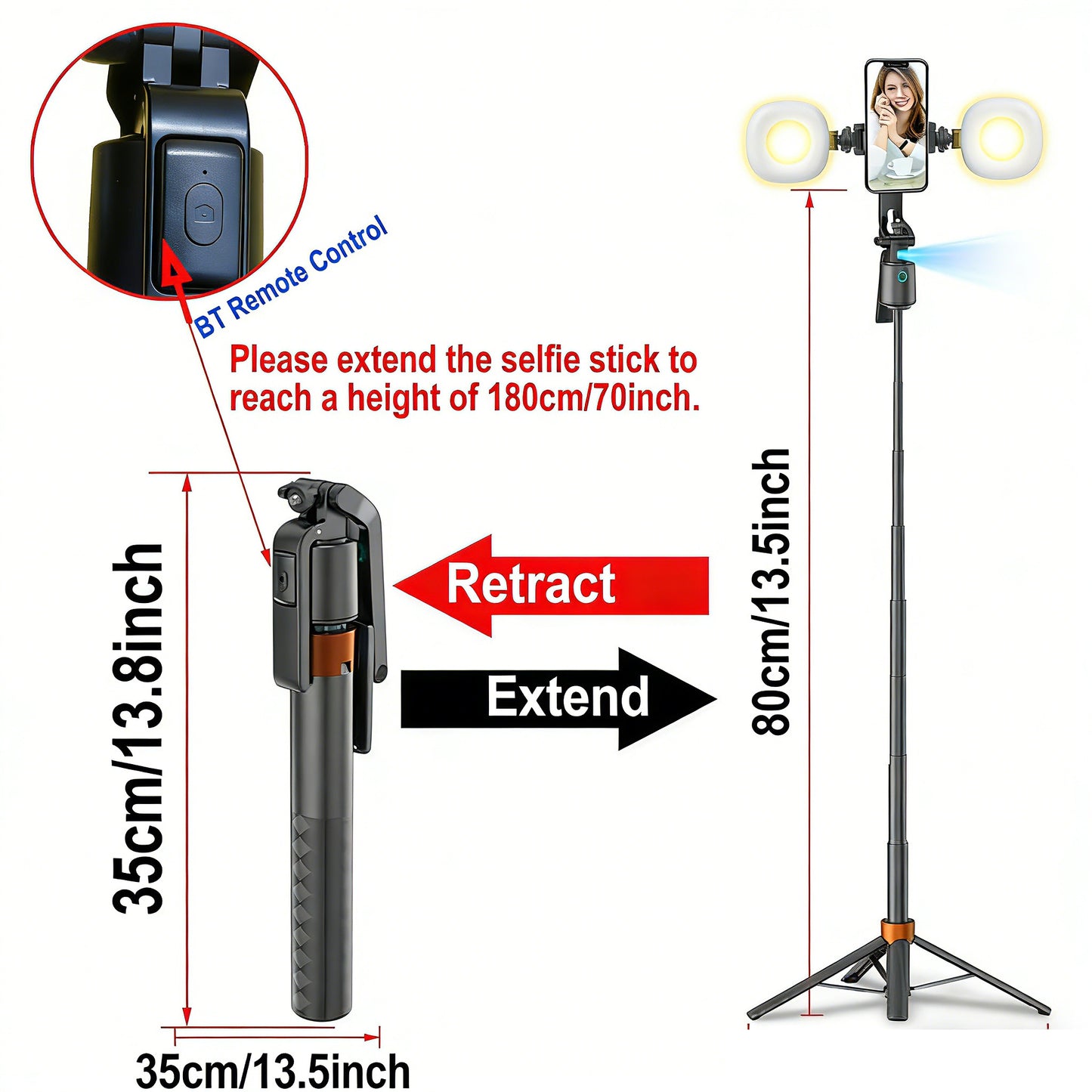 AI Auto-Tracking Selfie Stick Tripod | 360° Face Tracking Phone Stand for Vlogging, Live Streaming & Content Creation