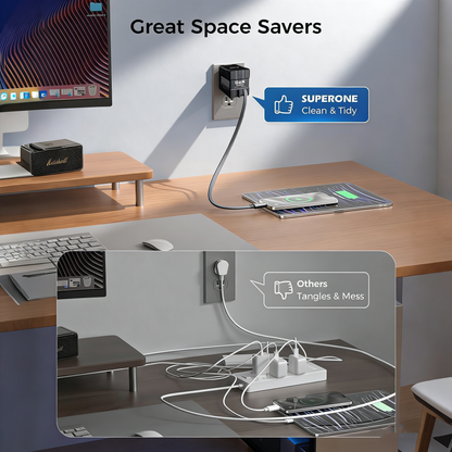 120W GaN 4-in-1 Fast Wall Charger | Retractable USB-C & Lightning Cables | Foldable Compact Power Adapter for MacBook, iPhone 16/15 & iPad