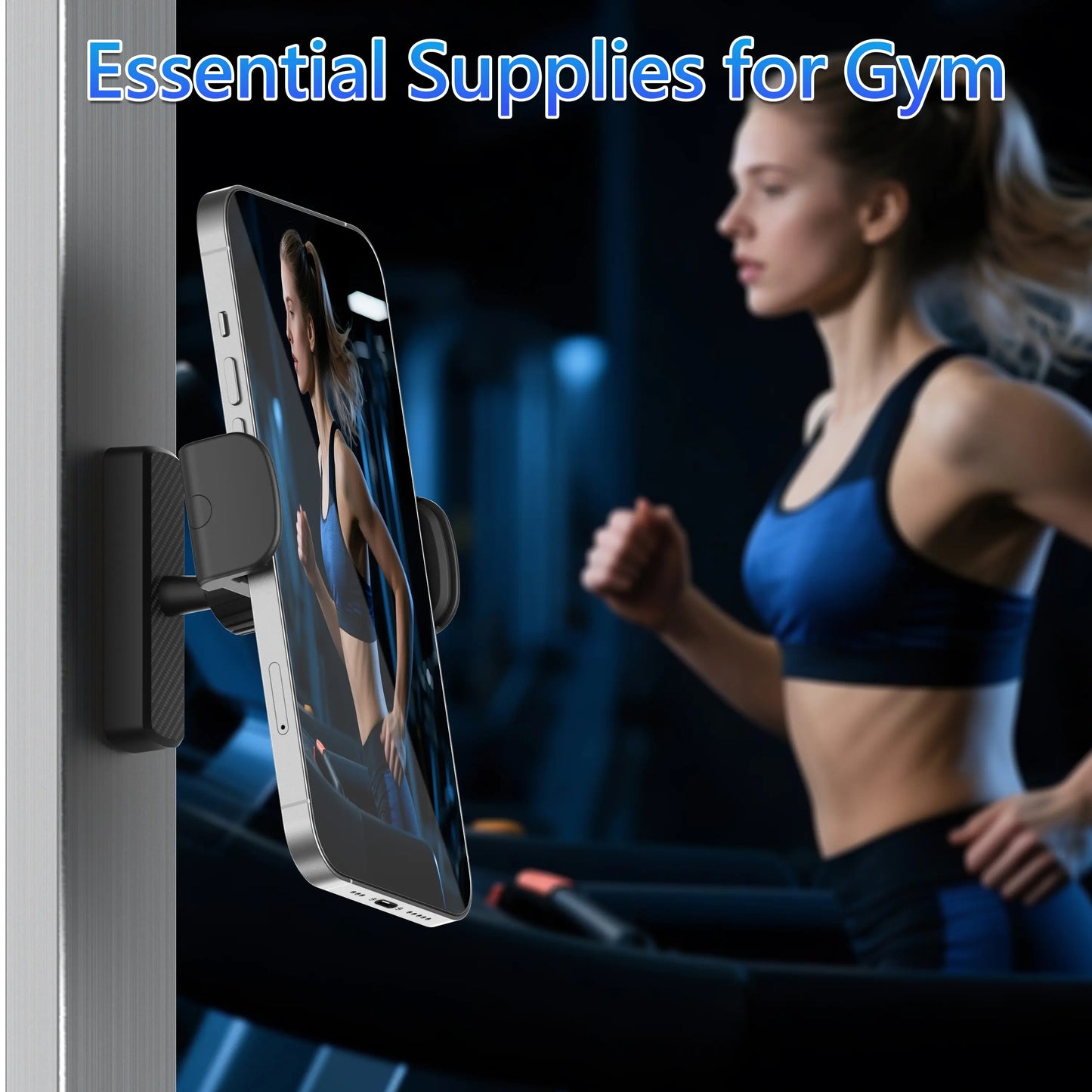 Magnetic Phone Mount for Gym | 360° Adjustable Strong Magnet Holder for iPhone & Android