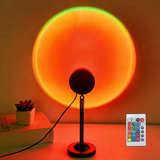 16-Color RGB Sunset Lamp Projector | Adjustable Mood Light with Remote Control for Bedroom Decor & Photography