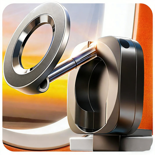 Magnetic Airplane Phone Mount | Foldable Aluminum MagSafe Travel Stand | Hands-Free Flight Essential for iPhone 16/15 & Android
