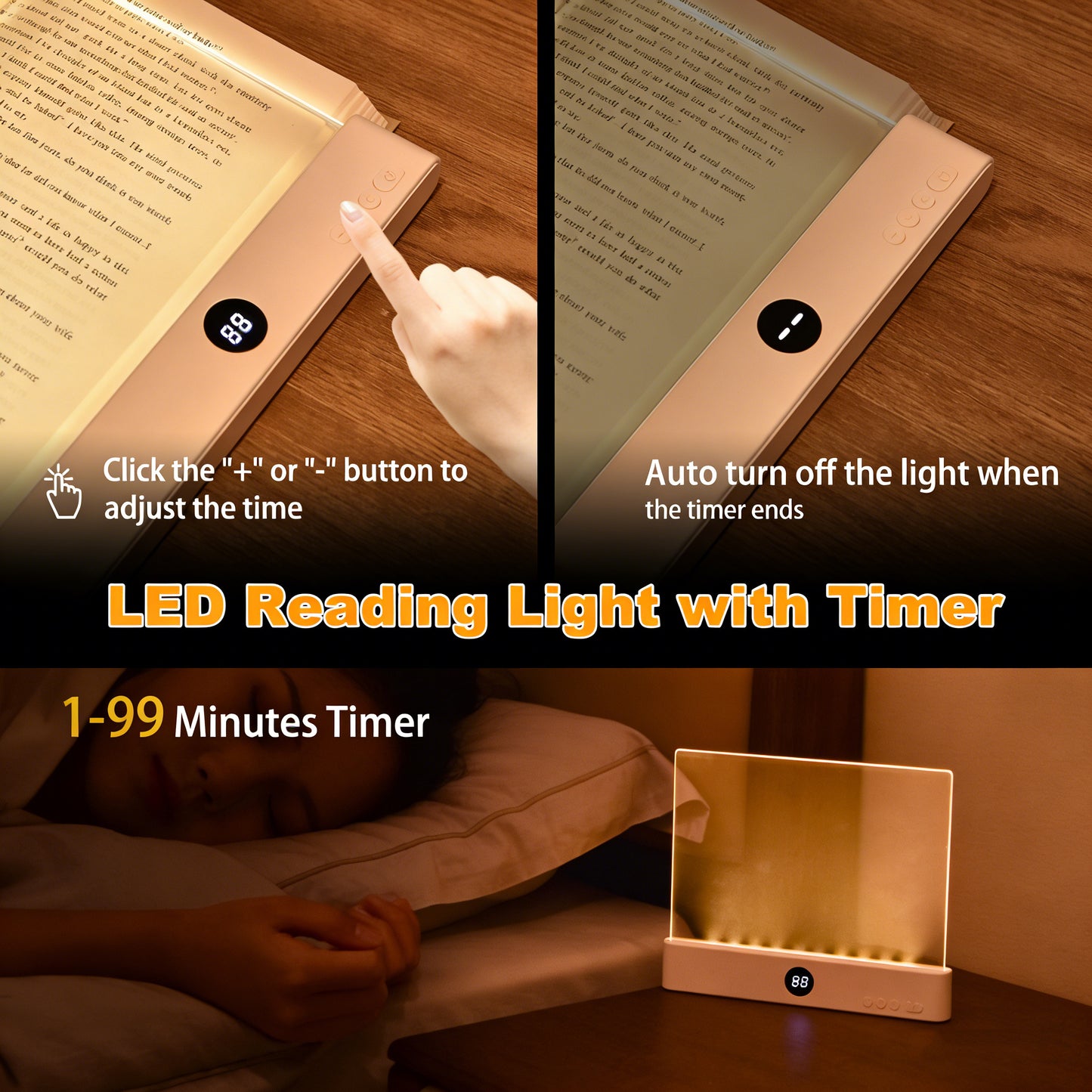 Rechargeable LED Book Light for Reading in Bed | Blue Light Blocking Amber Glow & 3 Brightness Modes | Perfect Gift for Book Lovers