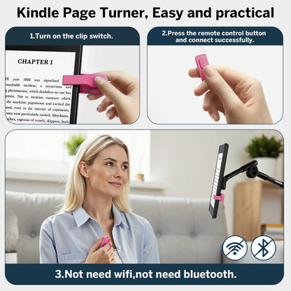 Bluetooth Page Turner Ring for Kindle & TikTok | Hands-Free Remote Camera Shutter for iPhone & Android