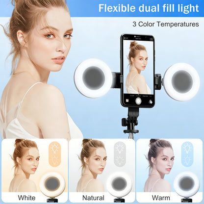 6-in-1 Selfie Stick Tripod with LED Fill Light & Bluetooth Remote | Portable Extendable Phone Stand for Vlogging
