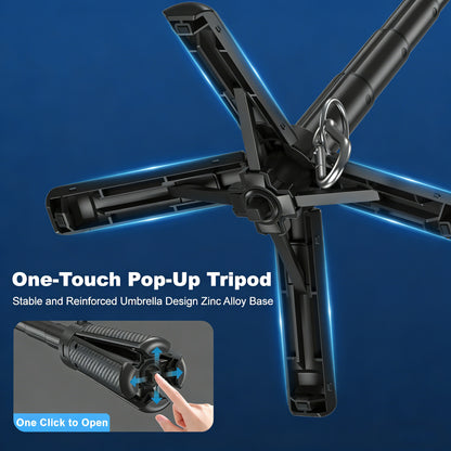 4-in-1 Foldable Selfie Stick Tripod with Wireless Remote | 360° Rotating Portable Phone Stand for Vlogging