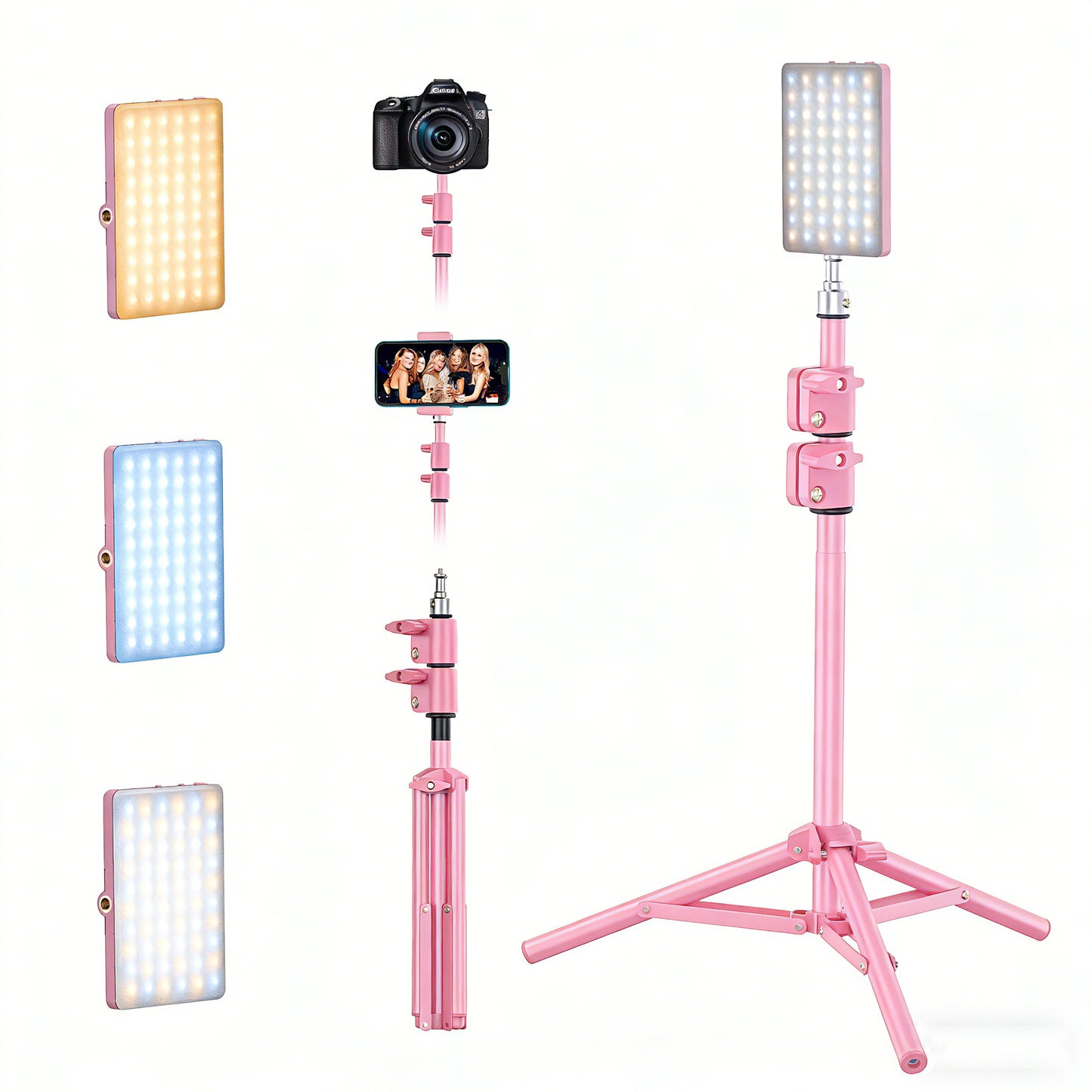 Universal Clip-On LED Selfie Light | Rechargeable Portable Video Light for Phone, Laptop & Camera with 3 Lighting Modes