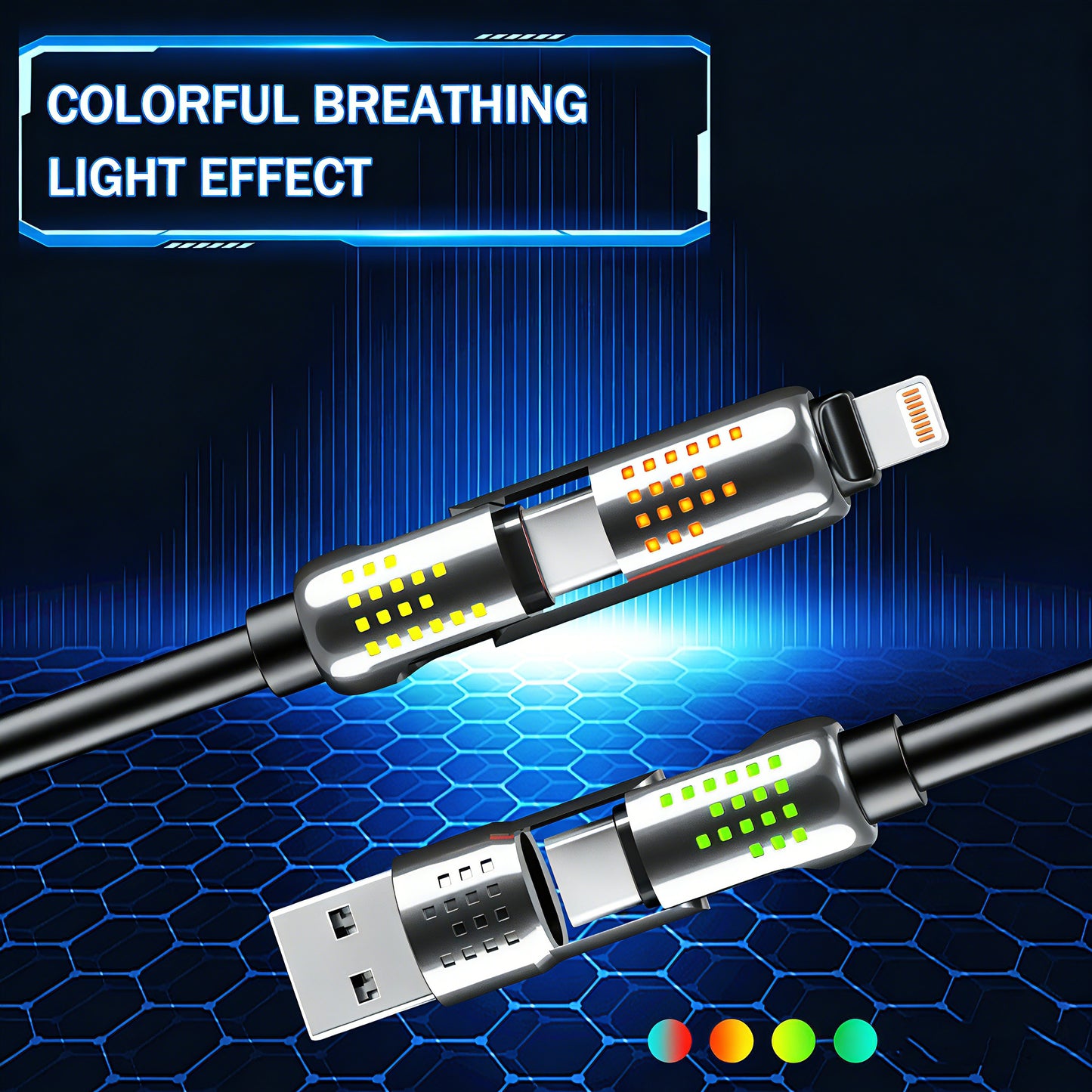 240W 4-in-1 Universal Fast Charging Cable | PD 3.1 USB-C Multi-Device Power Cord for iPhone 16/15, MacBook & iPad