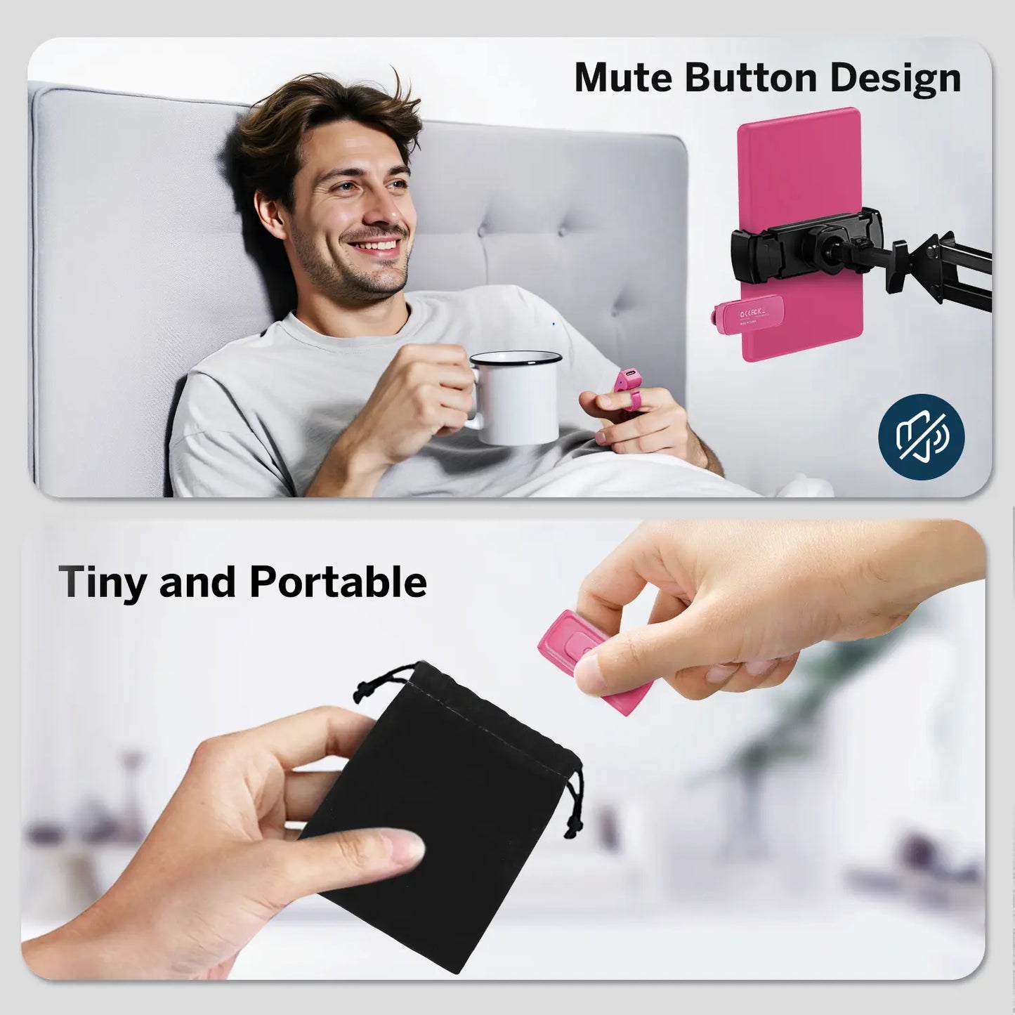 Bluetooth Page Turner Ring for Kindle & TikTok | Hands-Free Remote Camera Shutter for iPhone & Android