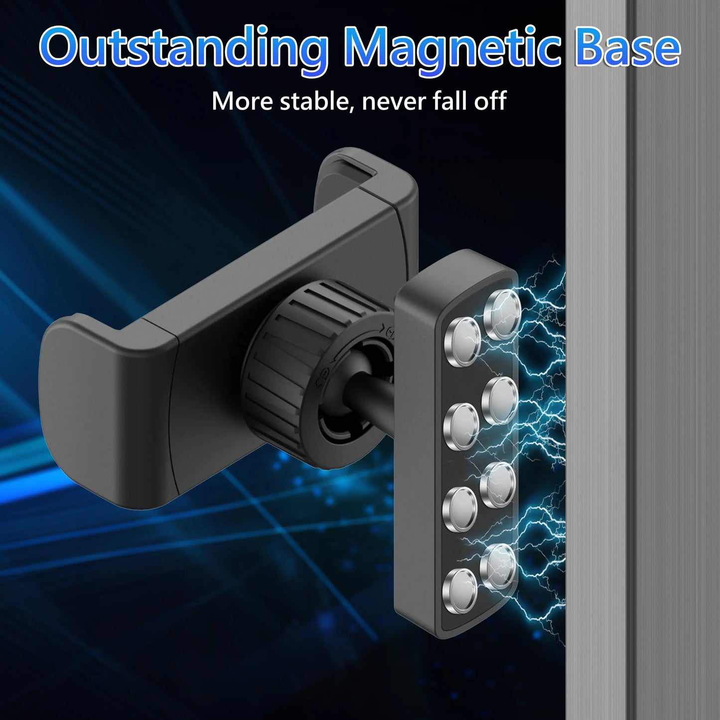 Magnetic Phone Mount for Gym | 360° Adjustable Strong Magnet Holder for iPhone & Android