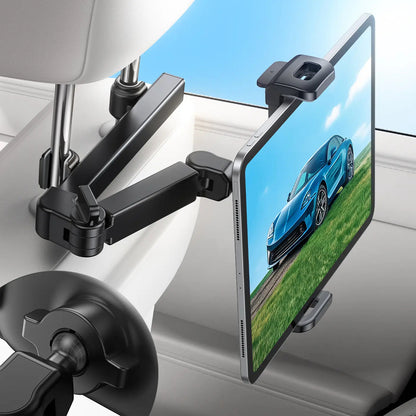 Adjustable Car Headrest Tablet Mount | Universal Backseat Car Tablet Holder for iPad & Android (4.7" - 11")