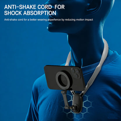 Magnetic Neck Mount for iPhone 16/15 & Android | Hands-Free POV Vlog Holder for Action Video & Cooking