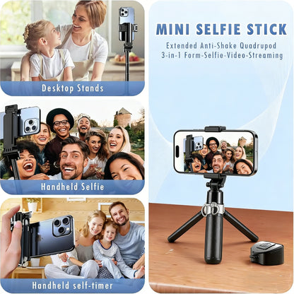 4-in-1 Magnetic Selfie Stick Tripod with Bluetooth Remote | Foldable MagSafe Compatible Phone Stand for iPhone 16/15 & Android