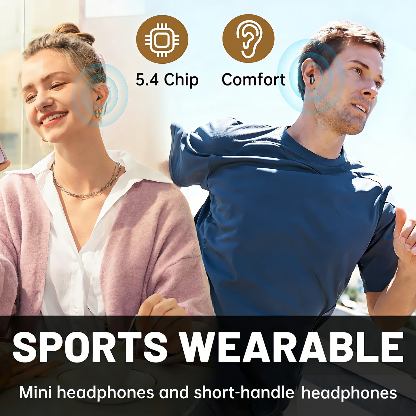 Invisible Sleep Wireless Earbuds with Mic | Ultra-Small Bluetooth Headphones for Side Sleepers & Deep Rest