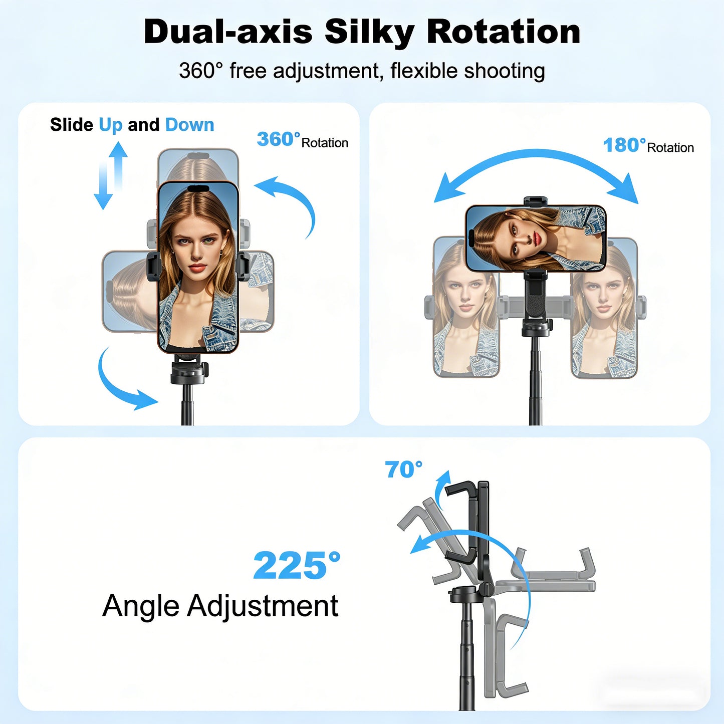 4-in-1 Foldable Selfie Stick Tripod with Wireless Remote | 360° Rotating Portable Phone Stand for Vlogging