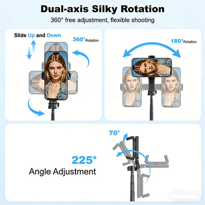 4-in-1 Foldable Selfie Stick Tripod with Wireless Remote | 360° Rotating Portable Phone Stand for Vlogging