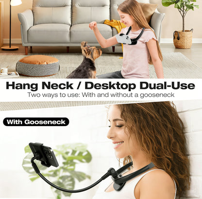 Universal Flexible Neck Phone Holder | Lazy Gooseneck Mount for Bed, Desk & Travel | Hands-Free Wearable Stand for iPhone 16/15 & Android