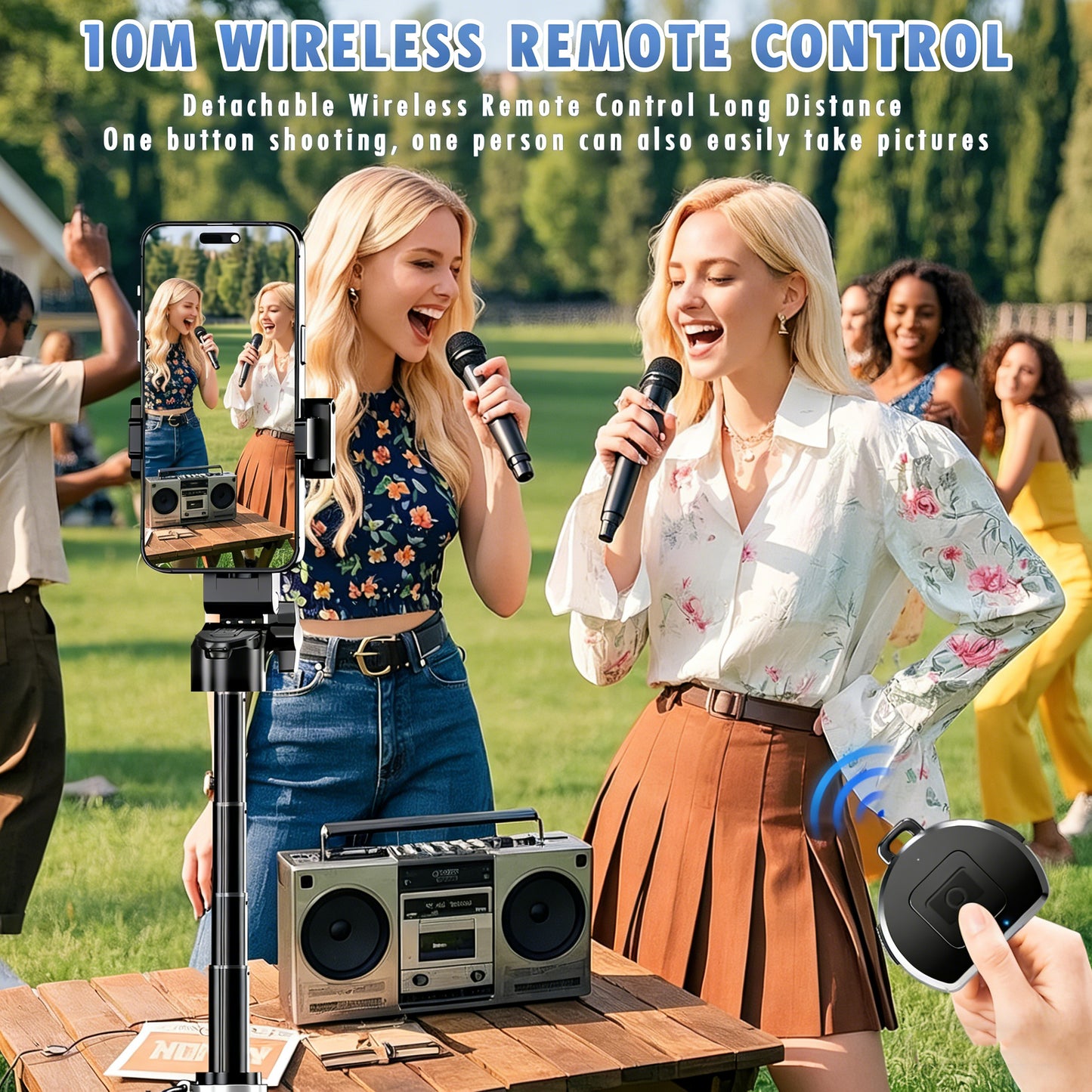 4-in-1 Magnetic Selfie Stick Tripod with Bluetooth Remote | Foldable MagSafe Compatible Phone Stand for iPhone 16/15 & Android