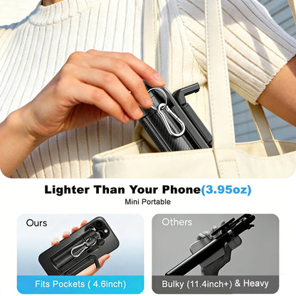 4-in-1 Foldable Selfie Stick Tripod with Wireless Remote | 360° Rotating Portable Phone Stand for Vlogging