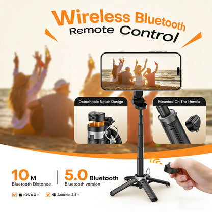 4-in-1 Magnetic Selfie Stick Tripod with Remote | 360° Rotation MagSafe Compatible Phone Stand