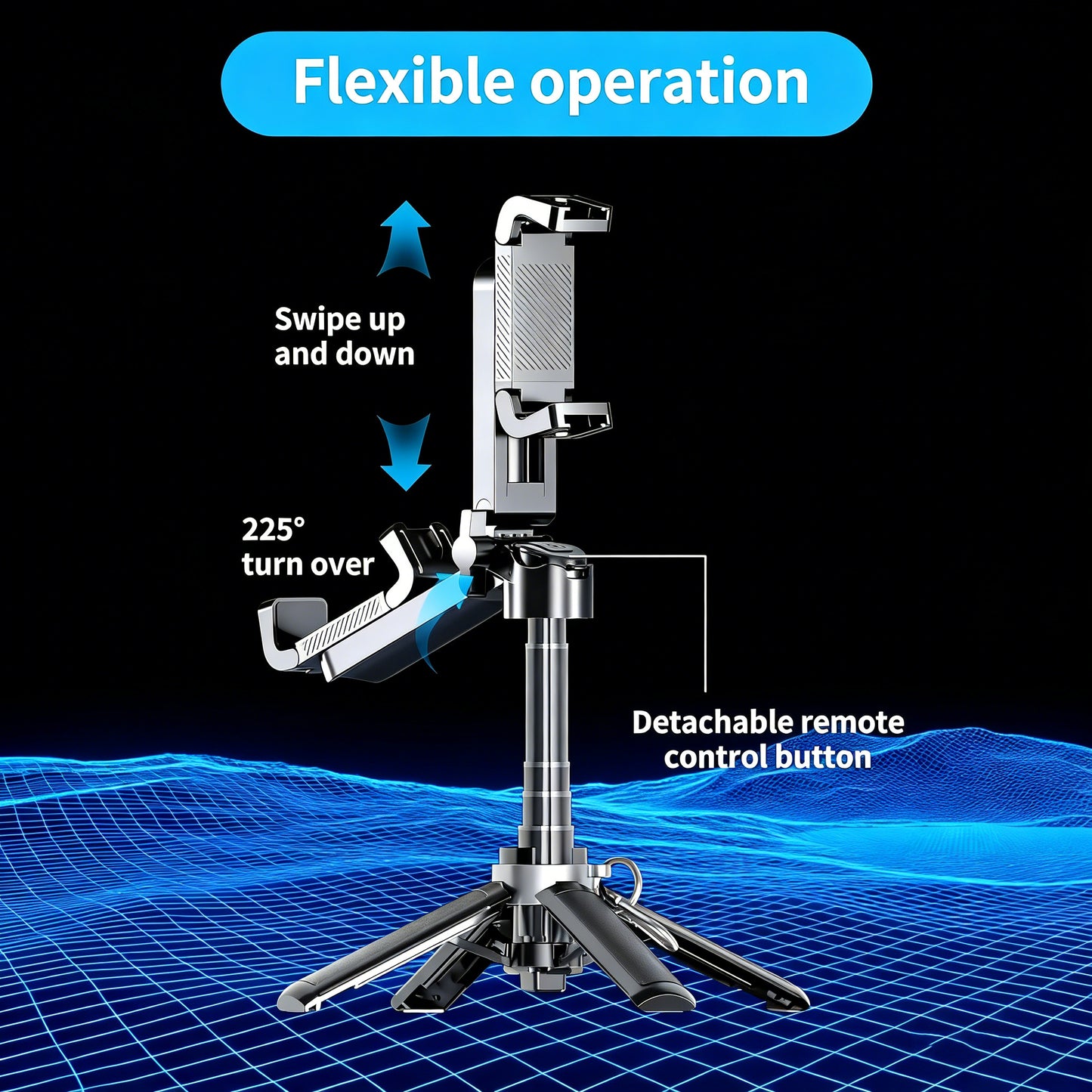 4-in-1 Magnetic Selfie Stick Tripod with Bluetooth Remote | Foldable MagSafe Compatible Phone Stand for iPhone 16/15 & Android