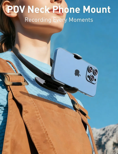 Universal Flexible Neck Phone Holder | Lazy Gooseneck Mount for Bed, Desk & Travel | Hands-Free Wearable Stand for iPhone 16/15 & Android