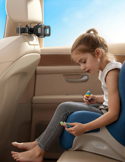 Adjustable Car Headrest Tablet Mount | Universal Backseat Car Tablet Holder for iPad & Android (4.7" - 11")