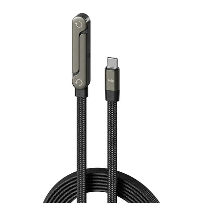 240W USB-C Fast Charging Cable with Built-in Foldable Stand | Universal High-Speed Power Cord for iPhone & Android