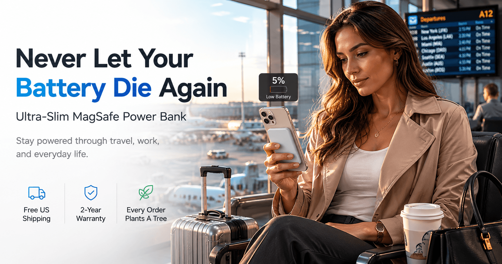 Portable Charger for Airport Travel and Long Flights