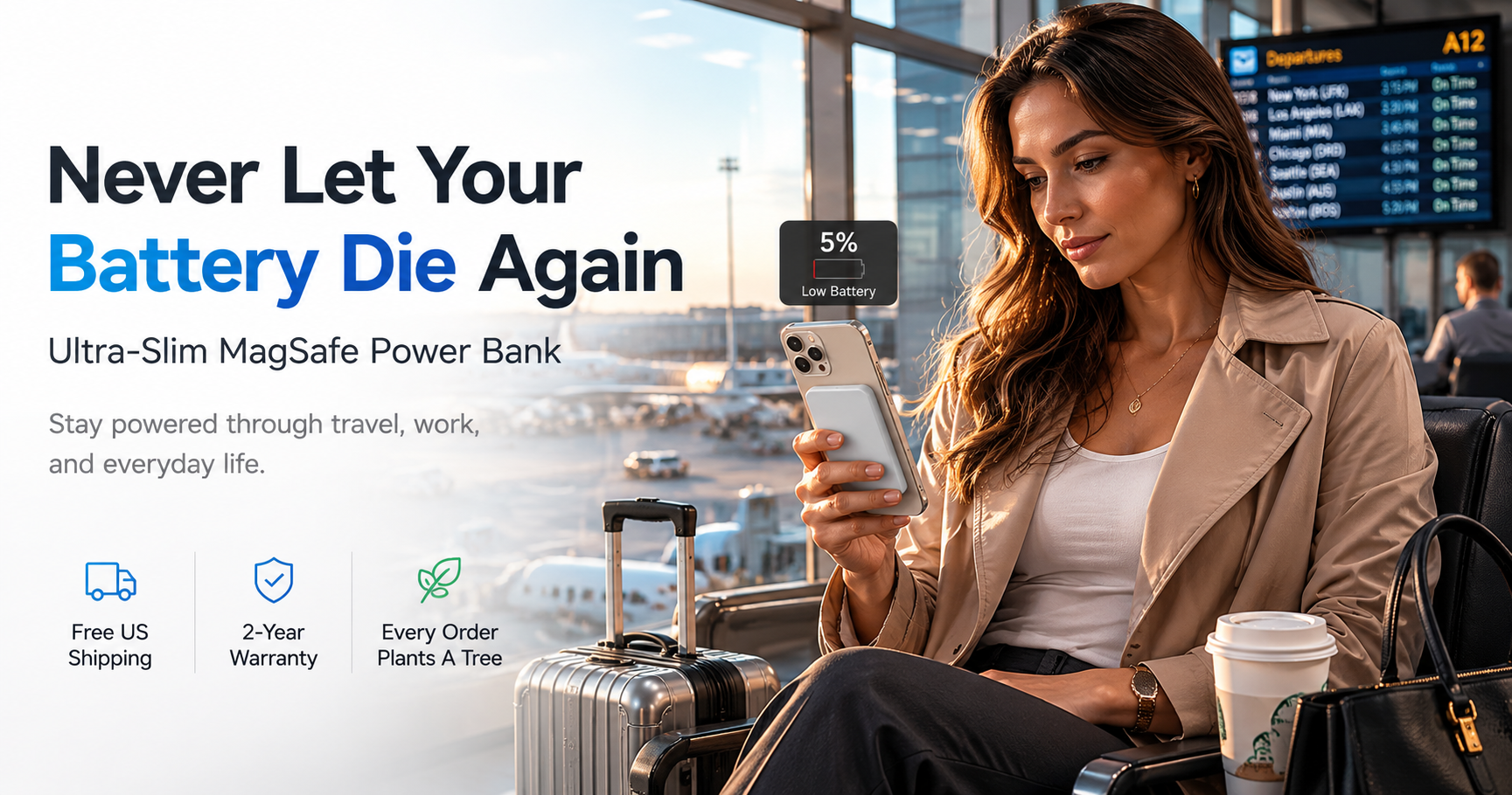 Portable Charger for Airport Travel and Long Flights