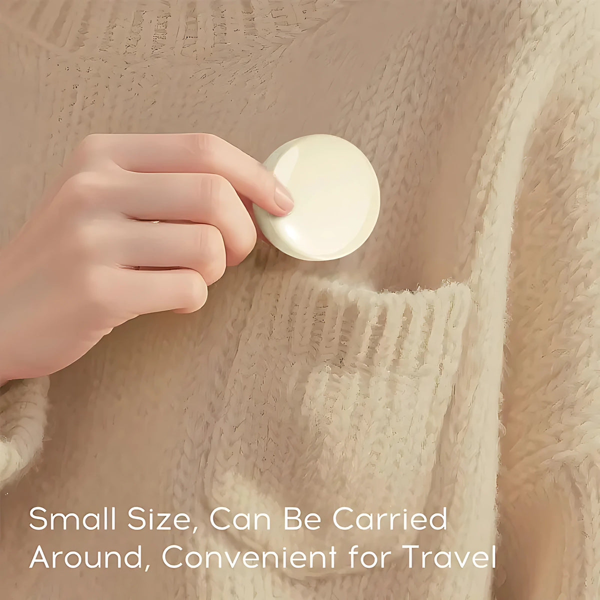 Portable pocket-sized mini wireless earbud charging case slipping effortlessly into a shirt pocket for travel.