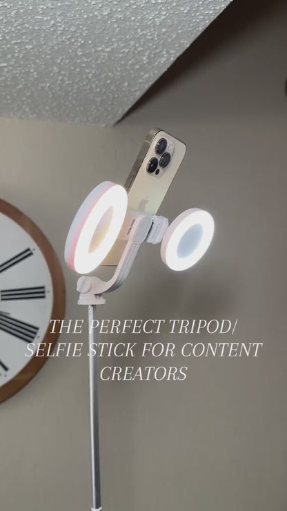 6-in-1 Selfie Stick Tripod with LED Fill Light & Bluetooth Remote | Portable Extendable Phone Stand for Vlogging