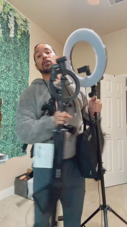 6-in-1 Selfie Stick Tripod with LED Fill Light & Bluetooth Remote | Portable Extendable Phone Stand for Vlogging