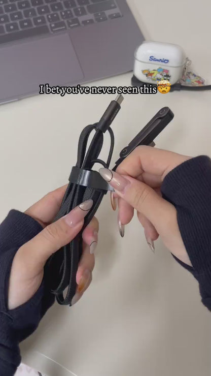 240W USB-C Fast Charging Cable with Built-in Foldable Stand | Universal High-Speed Power Cord for iPhone & Android